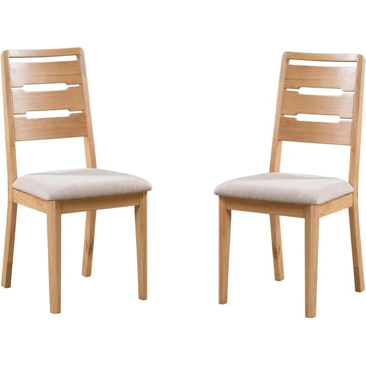 Julian Bowen Curve 2er-Set Esszimmerstühle, Eiche