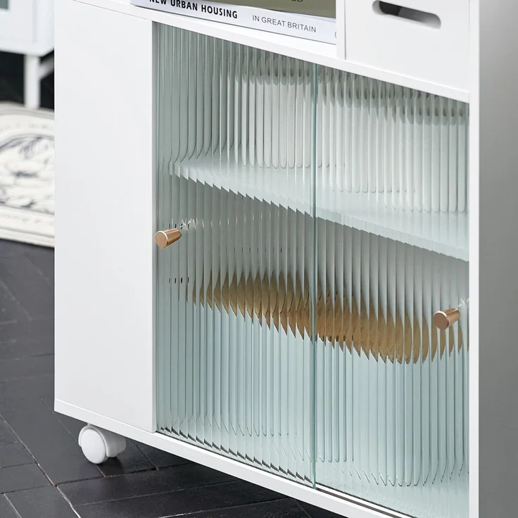 SoBuy BZR117-W Toilettenschrank mit Toilettenpapierhalter, MDF, Lackiert, Weiß, 60 x 71 x 44 cm – Bild 10