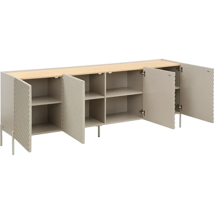 Vente-unique - TASIBA Sideboard Holz, Platte BeigeBeige - B 41 cm x H 77 cm x L 200 cm – Bild 4