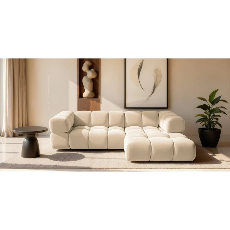 Kaiser Möbel Ecksofa luxuriöses Velours-Sofa im Stoff Bluvel modernes AVERRO, Premium-Velours Bluvel,Weiche abgerundete „Bubble“-Formen – Bild 5