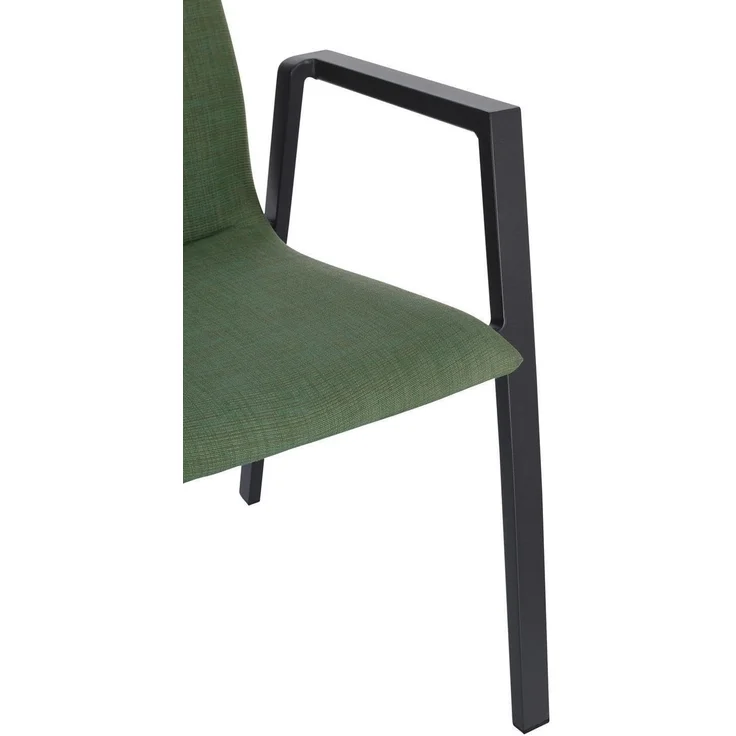 Gartenstuhl Enodo aus Aluminium, modern gepolstert, stapelbar, anthrazit olive, für draußen – Bild 7