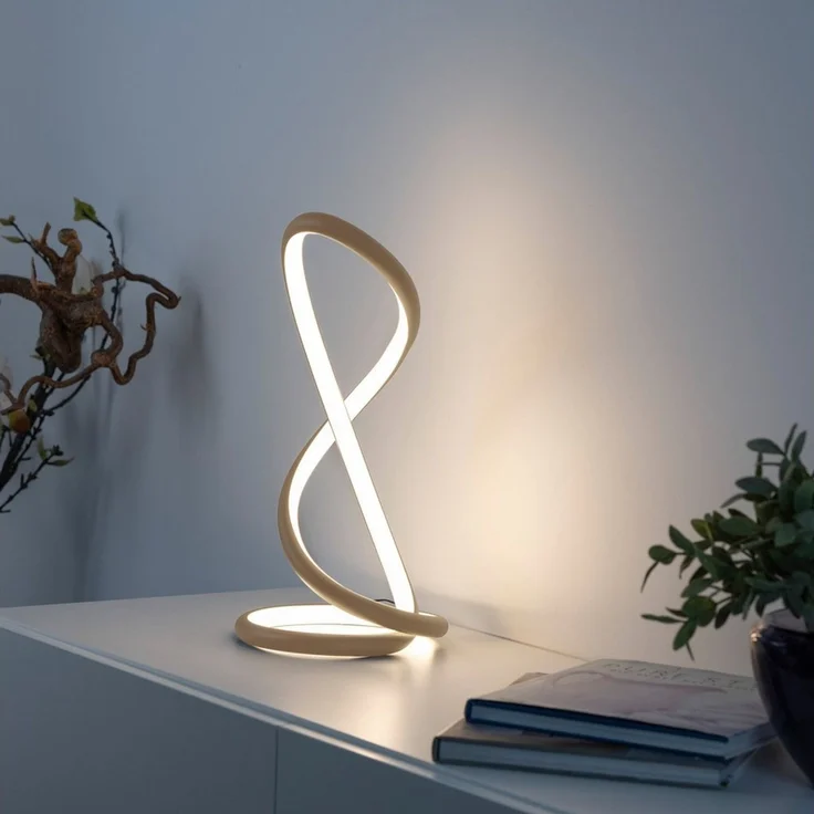 Paul Neuhaus LED Tischleuchte TWIST, LED fest integriert, Warmweiß, Schnurdimmer – Bild 1