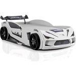 Aileenstore Autobett Rio, Kinderbett 90 x 200 cm, inkl. Lattenrost, Heckspoiler LED-Beleuchtung