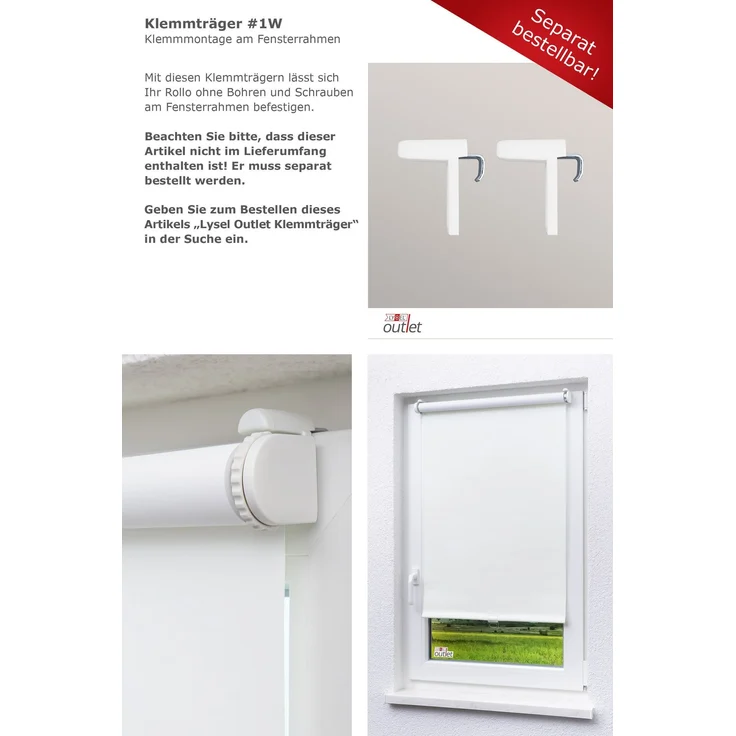 Lysel - Qualitätsspringrollo abdunkelnd (B x H) 173x190 cm in weiß – Bild 8