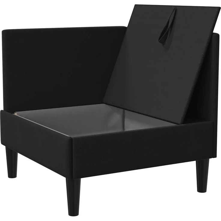 vidaXL Ecksofa mit Stauraum Schwarz Samt 42027093 – Bild 4