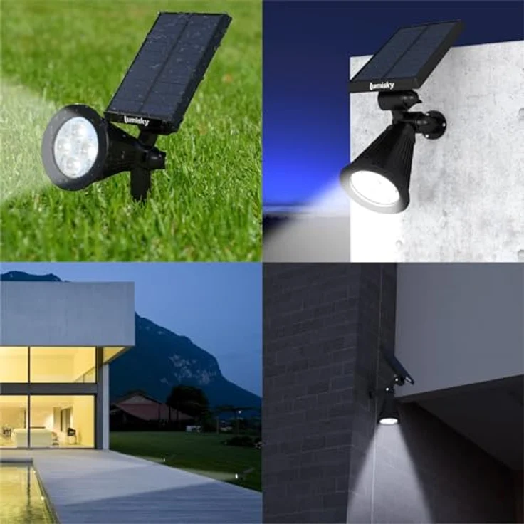 Lumisky 4x Spiky W34, 2-in-1 Solar-Spots Set, dimmbare LED-Außenbeleuchtung, kaltweiß, Höhe 42 cm, IP44, bis zu 12 Stunden Laufzeit – Bild 4