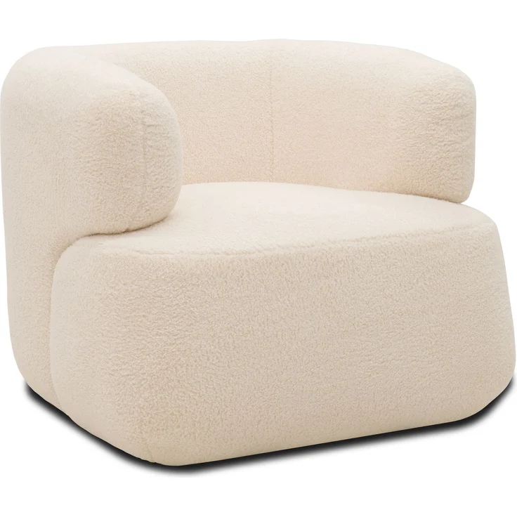 DOMO. collection Sessel 800012, Polstersessel, organische Form, gepolsterte Rückenlehne, Rücken in Oberstoff, Armsessel, Cocktailsessel, Loungesessel, 90 x 86 x 71 (BxTxH), creme – Bild 3