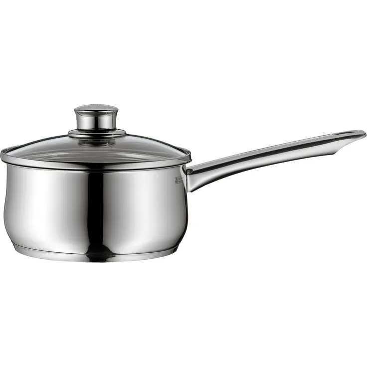 WMF Kasserolle Diadem Plus, Cromargan® Edelstahl Rostfrei 18/10 (2-tlg), breiter Schüttrand, außergewöhnliches Design, spülmaschinengeeignet