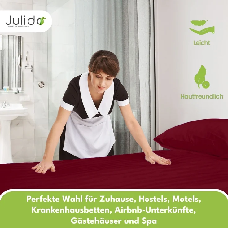 Jersey Spannbettlaken Spannbetttuch 90-100x190-200cm 100% Baumwolle Bordeaux – Bild 6