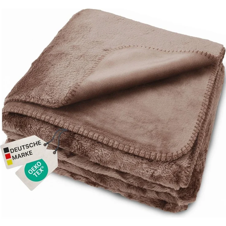 Wohndecke Kuscheldecke CozyLuxus 150x200 Luxus Wohndecke für Couch & Sofa, NYVI, Wendedecke mit Wärmender Wollimitat Seite & Seidenweicher Flanellseite – Bild 5