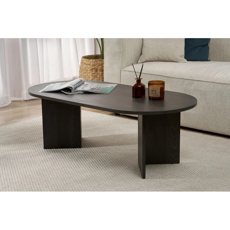Elegant Coffee Table, Lumiere Black, 119 x 60 x 40 cm | 100% Melamine Coated Particle Board, 18 mm Thick | Stylish & Functional for Modern Living Spaces – Bild 1