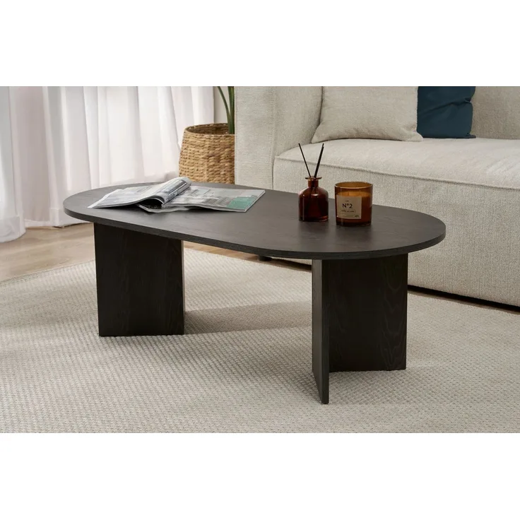 Elegant Coffee Table, Lumiere Black, 119 x 60 x 40 cm | 100% Melamine Coated Particle Board, 18 mm Thick | Stylish & Functional for Modern Living Spaces