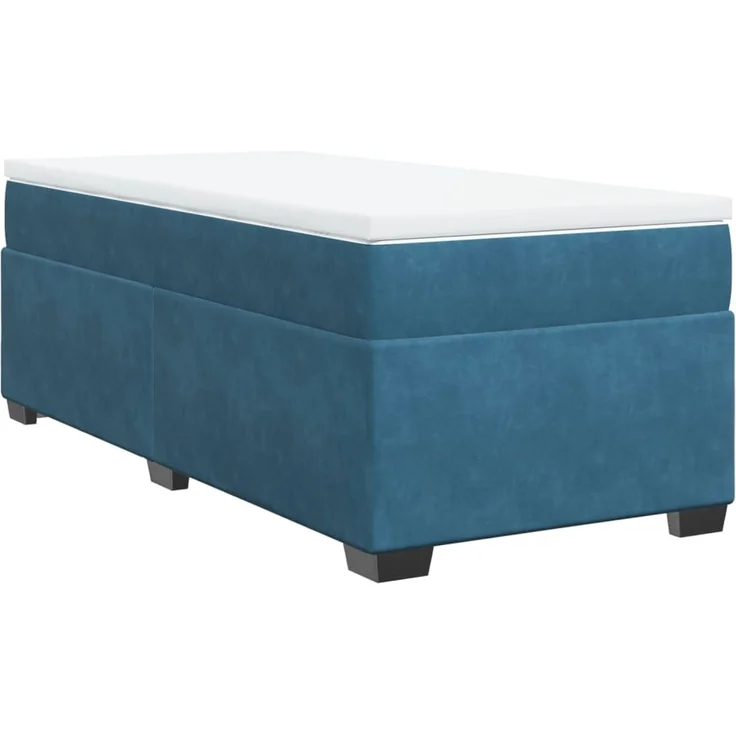 vidaXL Boxspringbett mit Matratze Dunkelblau 90x200 cm Samt 3285261 – Bild 9