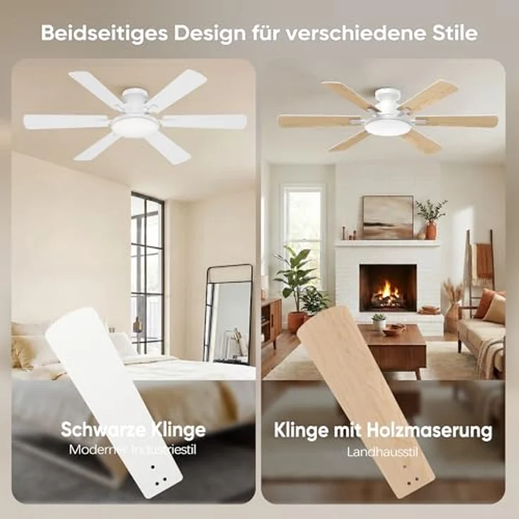 ROTTOGOON Deckenventilator mit Beleuchtung 132cm Leise DC Motor, Weiß – Bild 9