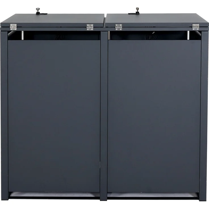 2er-Mülltonnenverkleidung HWC-E83, Mülltonnenbox Mülltonnenabdeckung, erweiterbar 103x115x63cm ~ anthrazit, Stahl 38kg – Bild 8