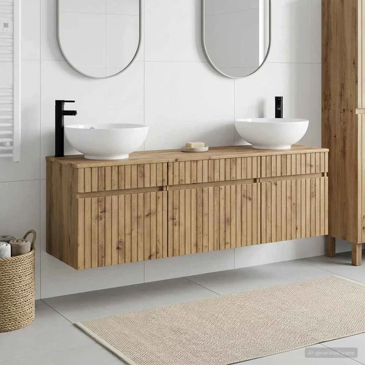 vidaXL Badezimmerschrank-Set 3 stk. Artisan-Eiche 157 x 44,5 x 80 cm 3405766 – Bild 1