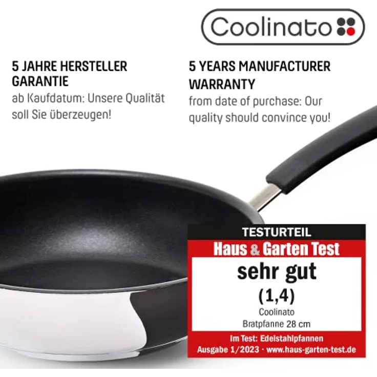 Coolinato Bratpfanne 28cm Pfanne – antihaftbeschichtet, (1-tlg) – Bild 7