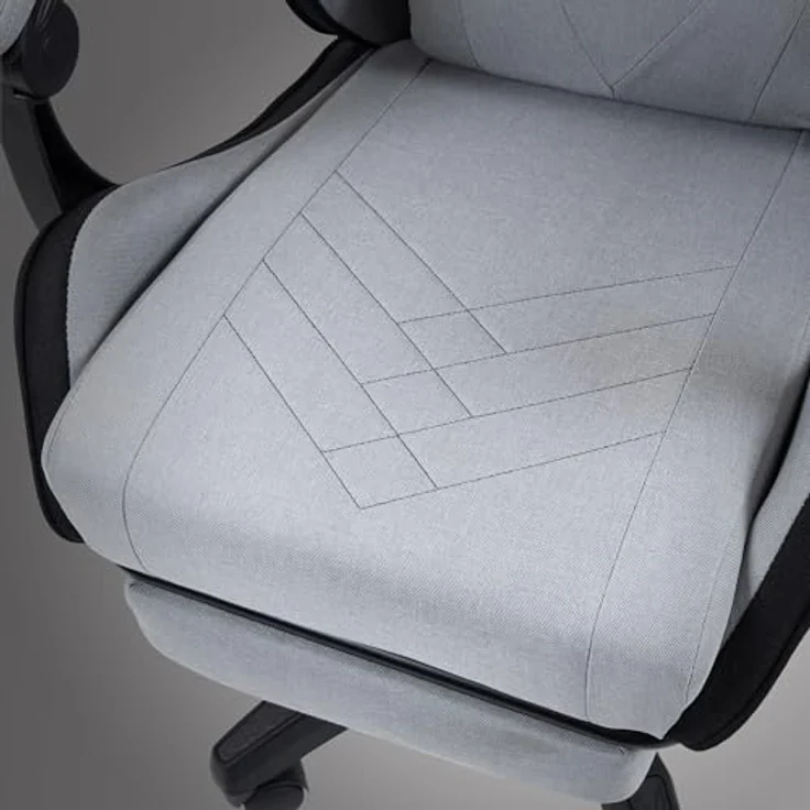 Mars Gaming MGC-X, Ergonomischer Gaming-Stuhl, Atmungsaktiver Stoff, Verstellbare Rückenlehne und Höhe, Dynamische Armlehnen, Nacken- und Lendenkissen, Bürostuhl mit Ausziehbarer Fußstütze, Schwarz – Bild 8