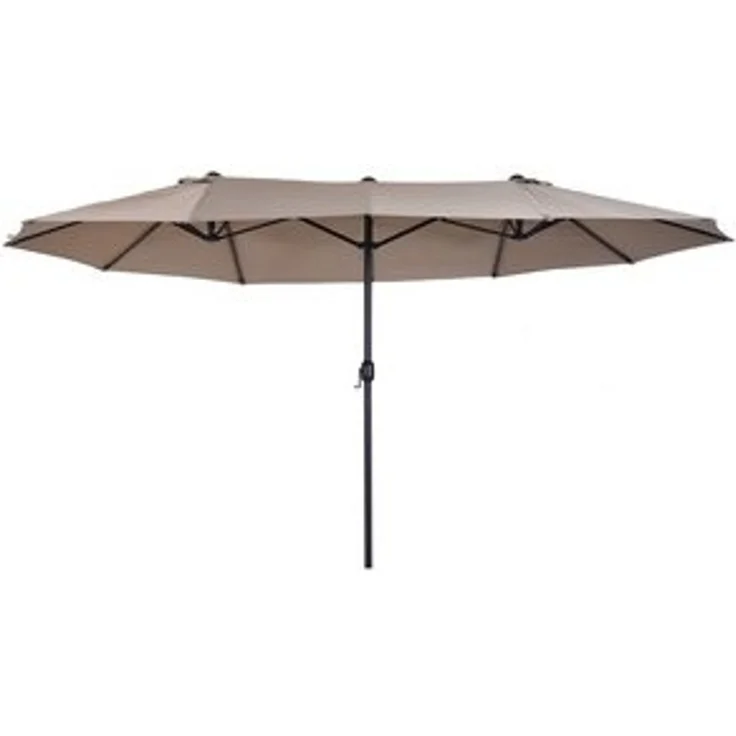 Outsunny Sonnenschirm Terrassenschirm mit Handkurbel, LxB: 460x270 cm, Doppelsonnenschirm, Gartenschirm, ohne Schirmständer – Bild 6