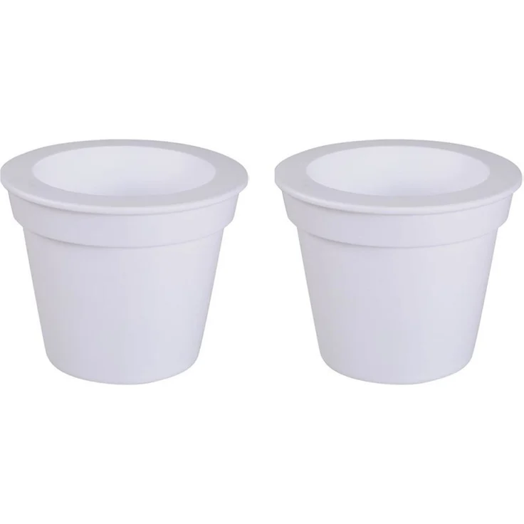 Harms Import Gartenleuchte, LED-Leuchtmittel fest verbaut, Neutralweiß, Solar LED Außen Blumenkübel Garten Blumentopf leuchtend 2er Set – Bild 2
