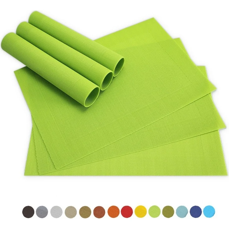 matches21 HOME & HOBBY Platzset Tischsets BORDA 6er Set Hell-grün als Tischuntersetzer, (6-St), Abwaschbare Platzsets als Tischunterlagen für Ess-Tisch Tisch-Deko – Bild 5