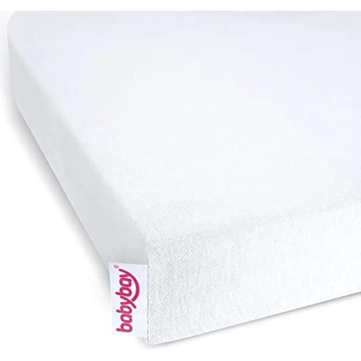 babybay Jersey Spannbetttuch organic cotton für Matratze Kinderbettumbausatz Original und Maxi weiß
