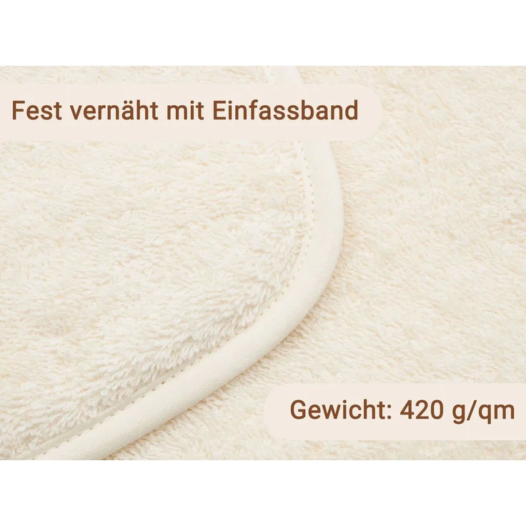 ZOLLNER Kapuzenhandtuch, Walkfrottier (1-St), 100x100 cm, 100% Baumwolle, vom Hotelwäschespezialisten – Bild 2