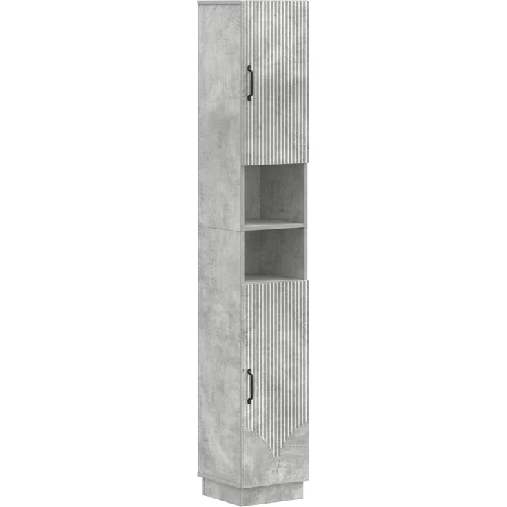 vidaXL 4-teiliges Badezimmer-Schrank-Set HOORN Betongrau Holzwerkstoff 3417957 – Bild 6