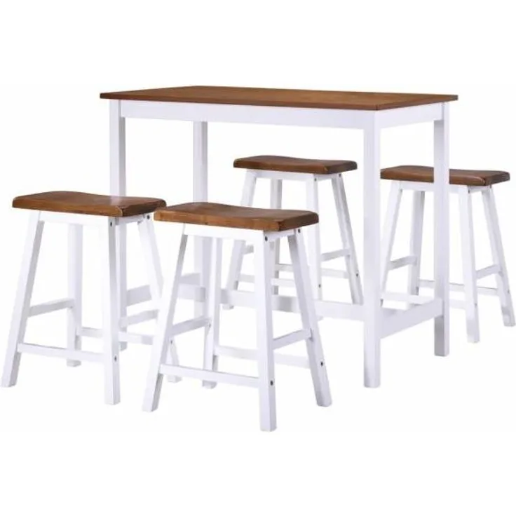 vidaXL Bartisch- und Hocker-Set 5-tlg. Massivholz 275232