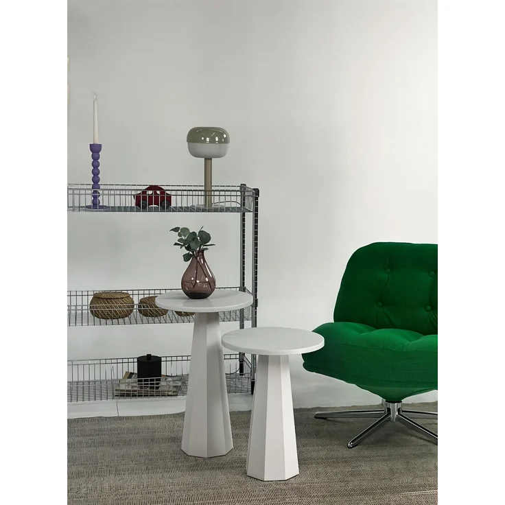 Skye Decor 'Lilyum (57 + 47) - White' Couchtisch-Set, Weiß, 35 x 57 x 35 cm – Bild 3
