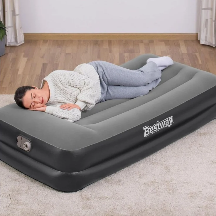 Bestway Luftbett Einzelmatratze 191x97x46 cm mit integrierter Pumpe, Komfortabel und einfach aufzublasen – Bild 3