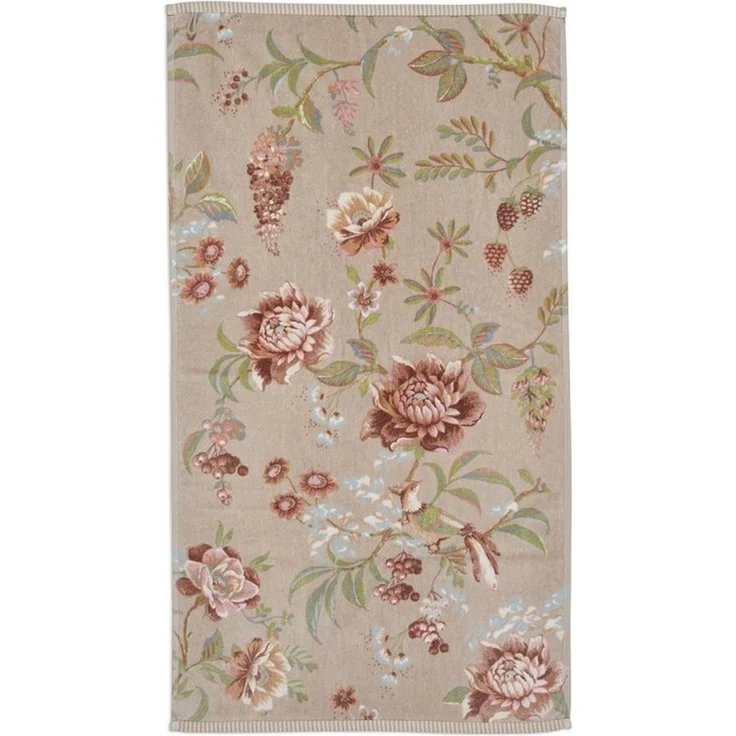 PIP Studio Duschtuch Badetuch Secret Garden Khaki 70x140 cm Blumenranke Blüten – Bild 1