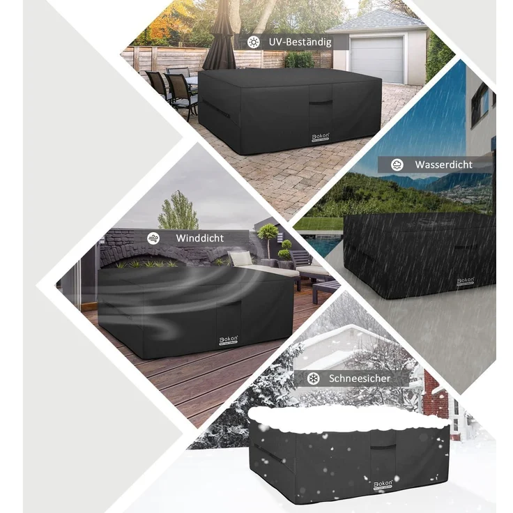 Dokon Gartenmöbel Abdeckung 600D Oxford Gewebe Schutzhülle für Loungemöbel – Bild 7