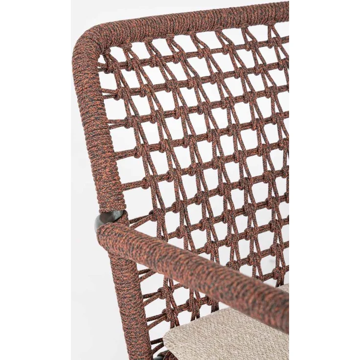 Gartenstuhl Canar aus Metall, modern, stapelbar, rot, inkl. Kissen mit abnehmbarem Bezug – Bild 6