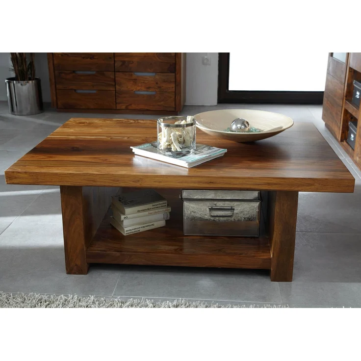 Couchtisch Sheesham 120x85x43 walnuss lackiert DUKE #119 – Bild 8