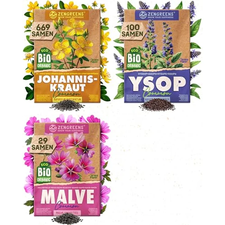 ZenGreens® - Bio Wildkräutersamen im 15er Set - 15 Wildkräuter Samen für den einfachen Anbau im Garten, Balkon oder Hochbeet - Pflanzensamen - Saatgut – Bild 16