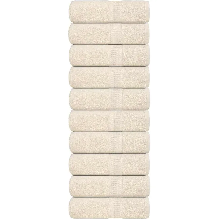 vidaXL Waschtücher FROGN 10 Stk. Creme 30x30 cm 360 g/m² 136994