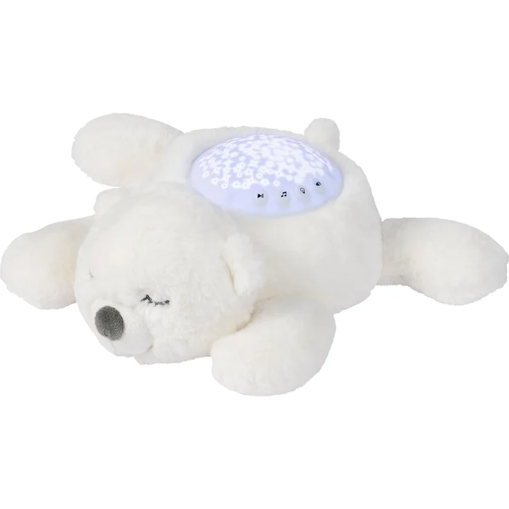 Nattou LED-Nachtlicht Koala-Bär, Sternhimmel-Projektor, 3 LED-Farben, 5 Klänge und Lieder, Plüsch/Polyester, 26 cm, Weiß