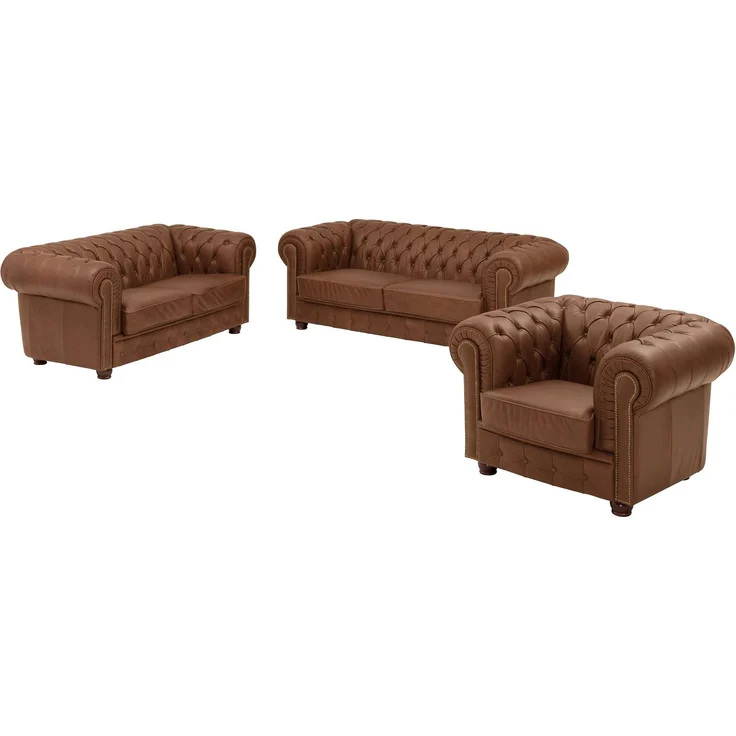 Sofa 2-Sitzer Kath Echtleder (Antikoptik) cognac – Bild 6