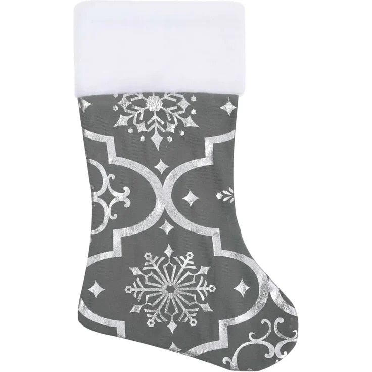 vidaXL Luxus-Weihnachtsbaumdecke mit Socke Grau 150 cm Stoff 330283 – Bild 4