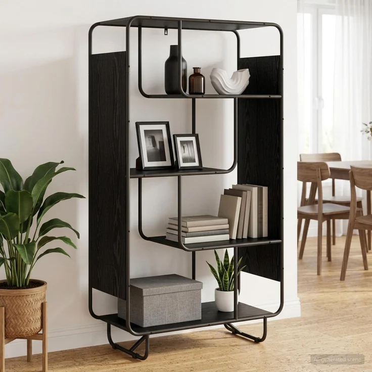 vidaXL Highboard Schwarz Eichen-Optik 80 x 37.5 x 144 cm Holzwerkstoff 8007936 – Bild 1