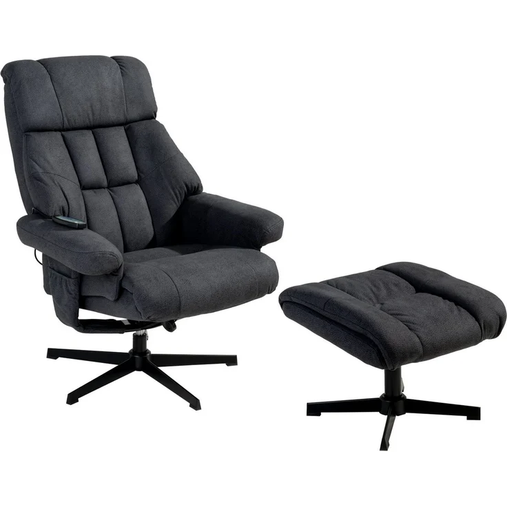 Femo Trade Relaxsessel mit Hocker VABENE, Grau, Mikrofaserbezug, Metallgestell, mit Massage- und Wärmefunktion – Bild 5