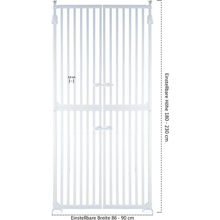 RAMROXX Treppenschutzgitter Absperrgitter weiß 86-96cm 180cm Hoch – Bild 2