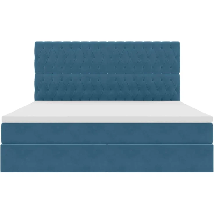 vidaXL Aufbewahrungsbett mit Matratze Dunkelblau 160 x 200 cm Samt 3372103 – Bild 7