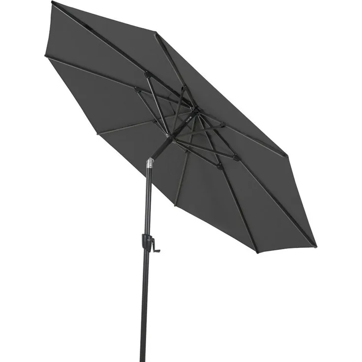 SIENA GARDEN PINO Mittelstockschirm Ø300 cm anthrazit-meliert Gestell Alu anthrazit, Streben Aluminium, Bezug 100% Polyester, 280/m² anthrazit-meliert, UPF 50+