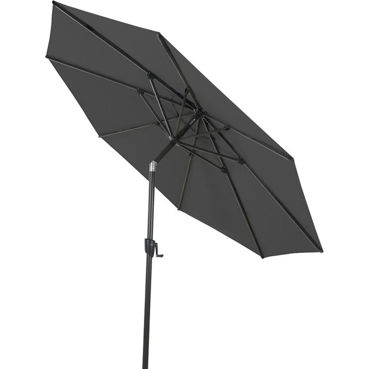 SIENA GARDEN PINO Mittelstockschirm Ø300 cm anthrazit-meliert Gestell Alu anthrazit, Streben Aluminium, Bezug 100% Polyester, 280/m² anthrazit-meliert, UPF 50+ – Bild 1