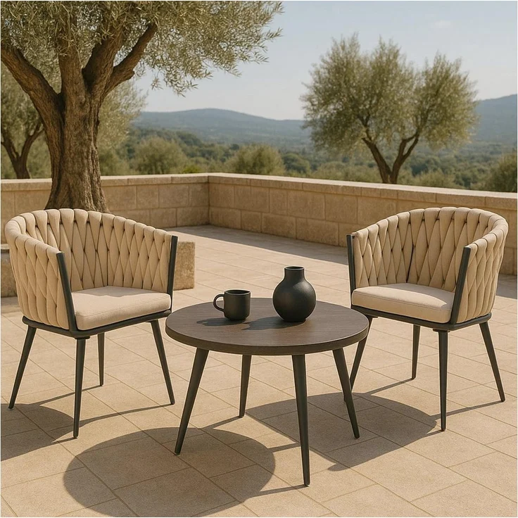 MCW Gartenstuhl MCW-N38-O (1 St), Wasserabweisender Bezug aus Olefin – Bild 3