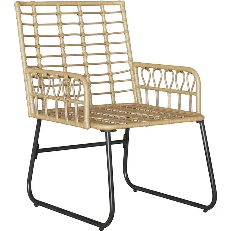 vidaXL Garten Essgruppe 3 pcs Braun und Creme Poly-Rattan 42010353 – Bild 5