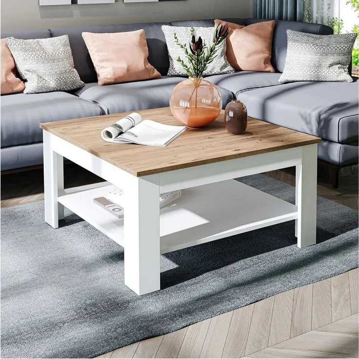 Roomart Wohnzimmertisch Couchtisch HELSINKI mit Ablageboden Wohnzimmertisch Sofatisch modern, Mit unterer Ablage, in zwei Formaten