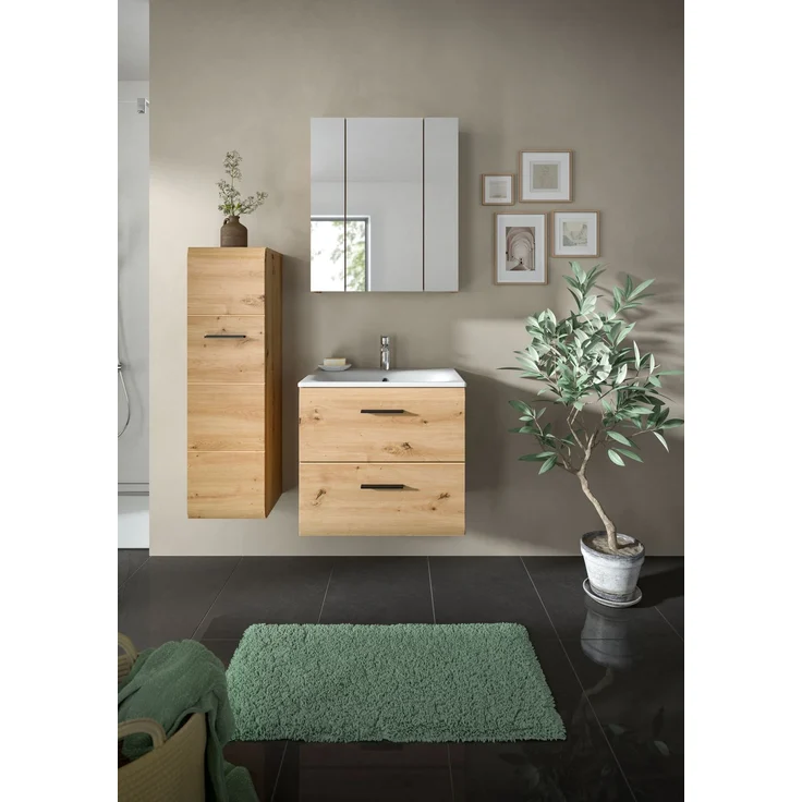 Badkombination (B/H/T: 105x185x46 cm) in Artisan Oak Nachbildung und Artisan Oak Nachbildung – Bild 6